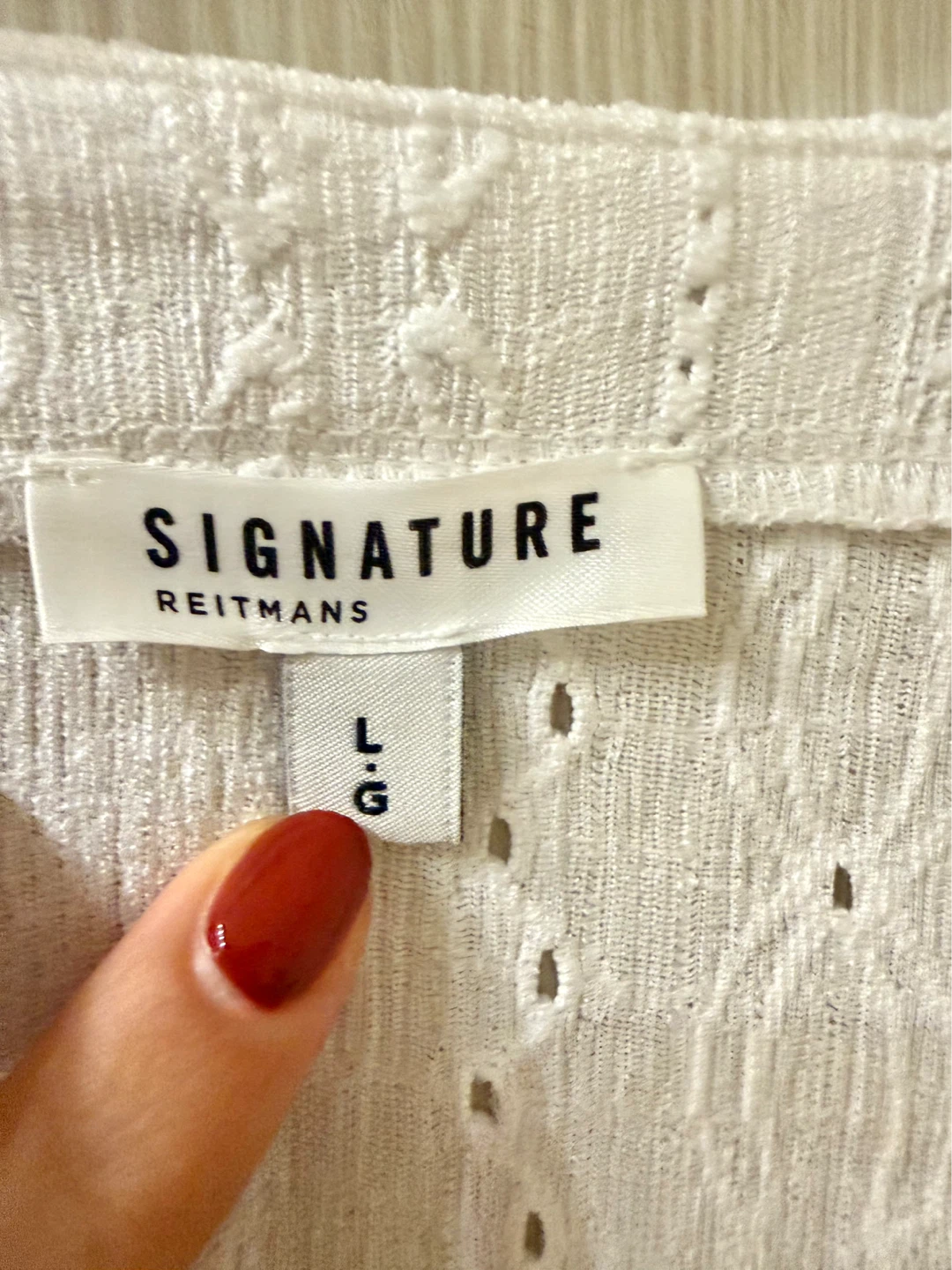 Cute White Signature Lace Top by Reitmans - Size L - photo 2