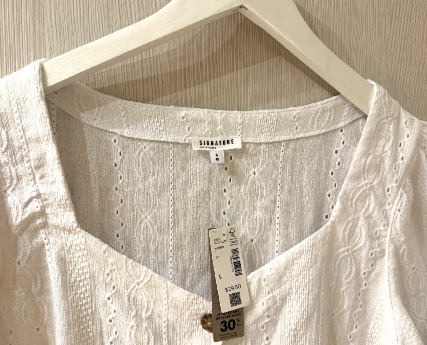 Cute White Signature Lace Top by Reitmans - Size L - photo 4