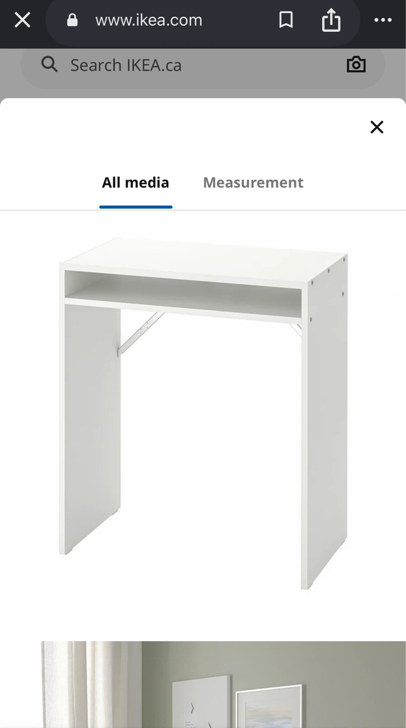 IKEA TORALD Desk - White, 65x40 cm