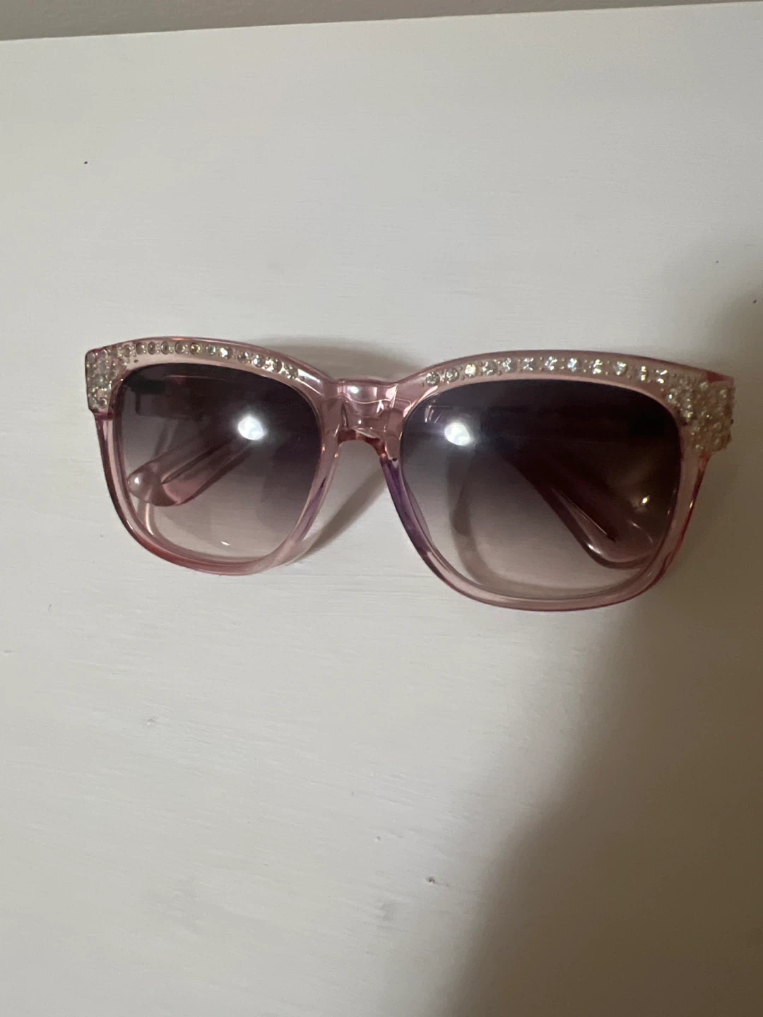Vintage Sunglasses Mauve Rhinestone Embellished