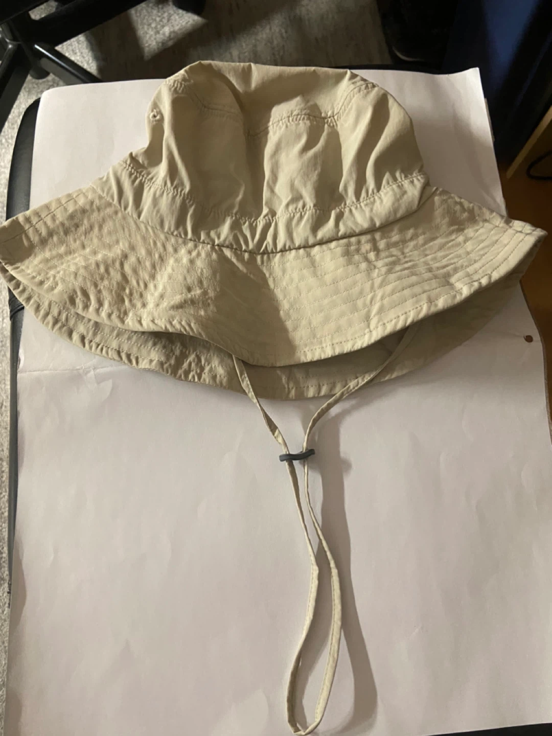 UNIQLO Khaki Bucket Hat with Chin Strap