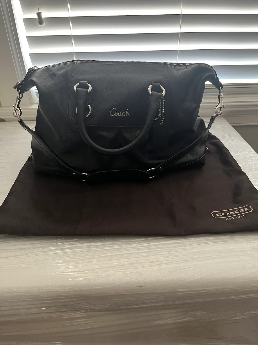 Coach Black Leather Satchel Handbag