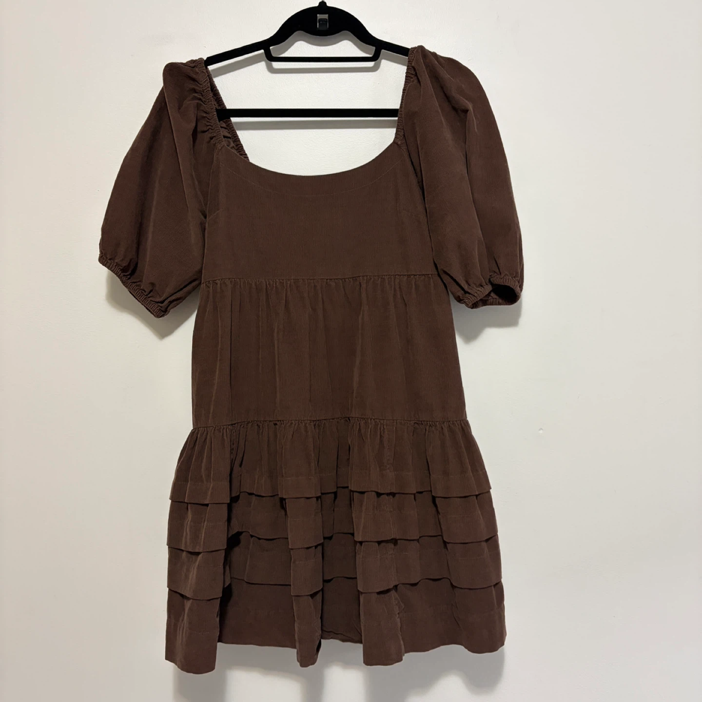 American Eagle Corduroy Tiered Dress - Brown - Size M