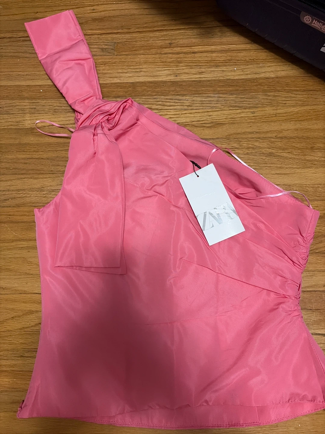 Zara Pink One-Shoulder Ruched Top Size S - photo 2