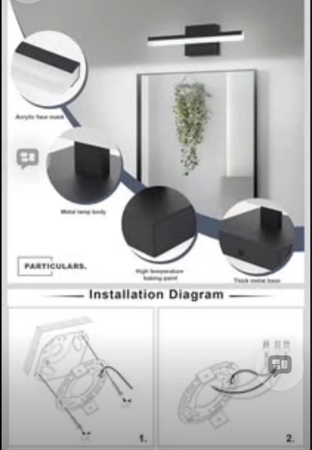 Modern Black LED Vanity Light Bar - 130mm - photo 2