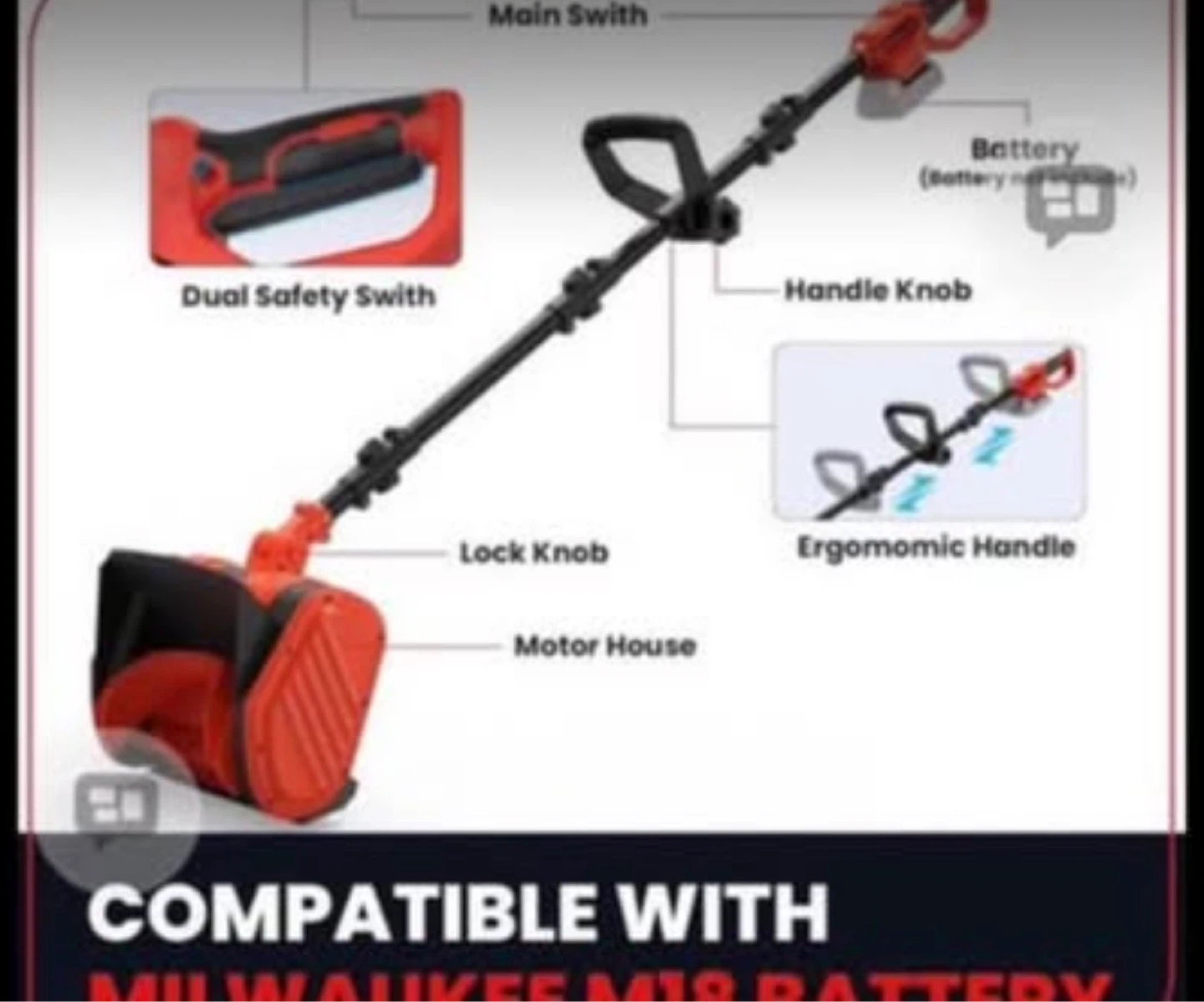Electric Snow Blower - 11" Cleaning Width - photo 5