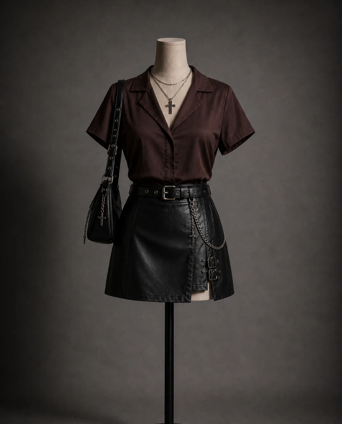Reitmans Brown Satin Blouse