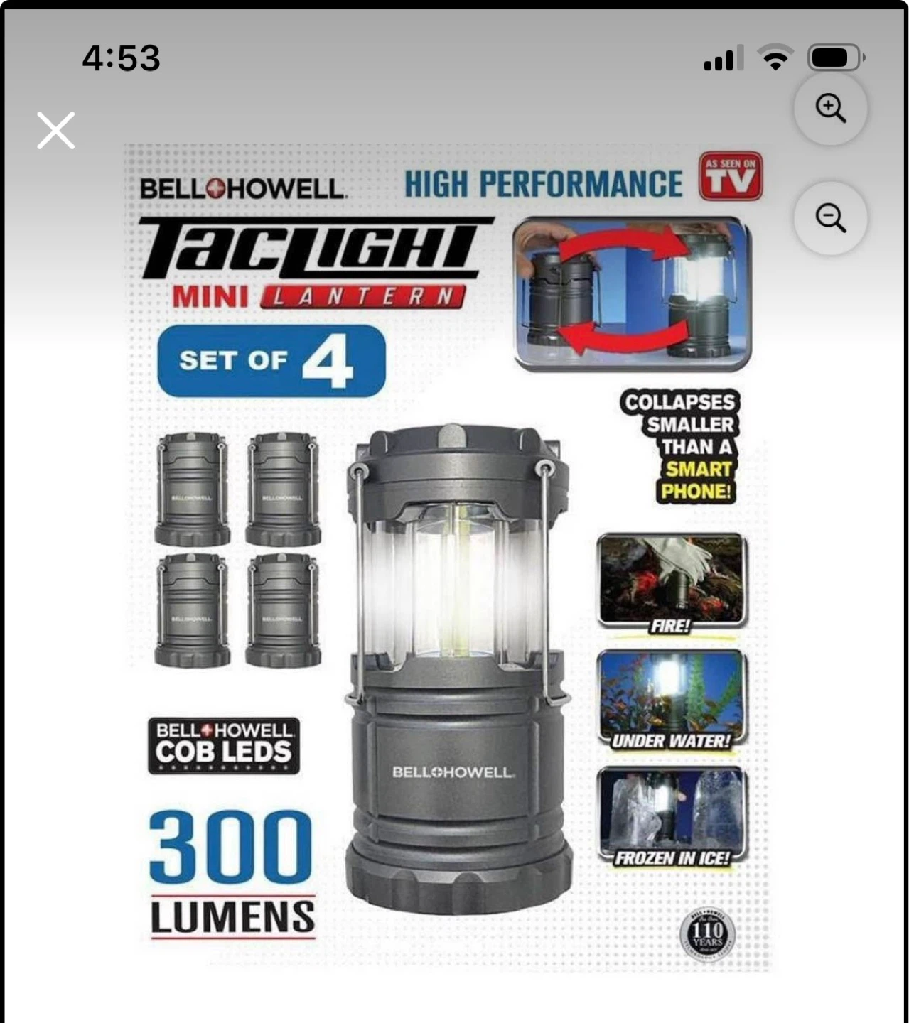 Bell+Howell Taclight Mini Lanterns (Set of 4)