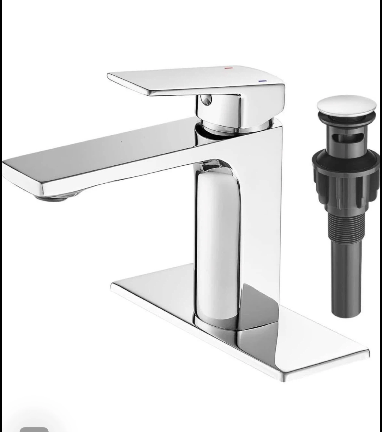 Bathroom Faucet with Pop-Up Drain Assembly