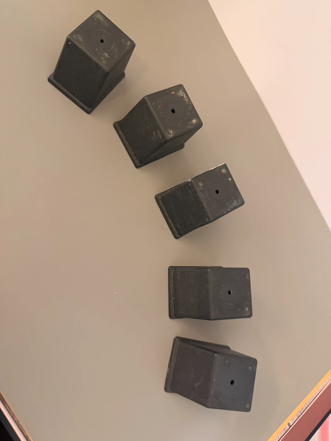 Set of 5 Small Square metal  Pots