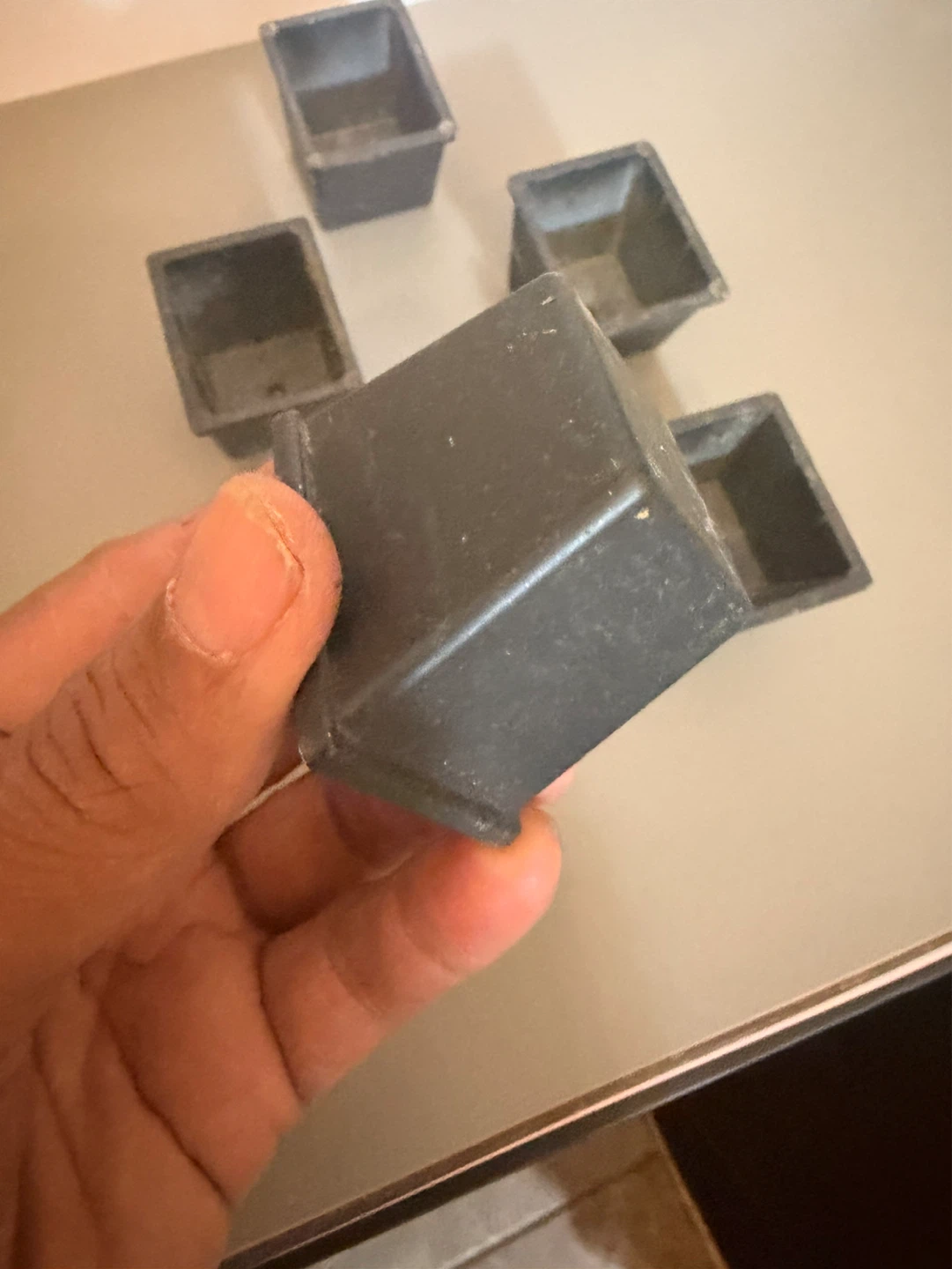 Set of 5 Small Square metal  Pots - photo 3