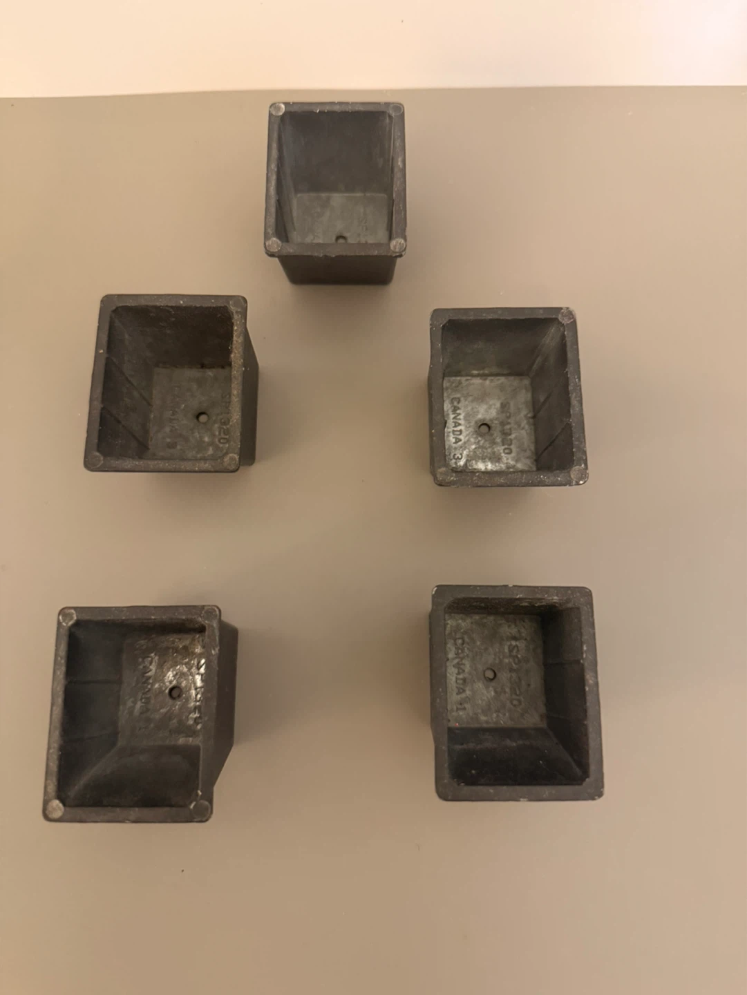 Set of 5 Small Square metal  Pots - photo 5