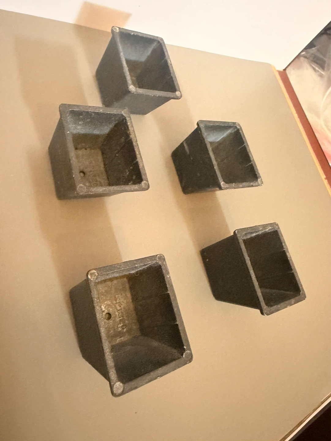 Set of 5 Small Square metal  Pots - photo 4