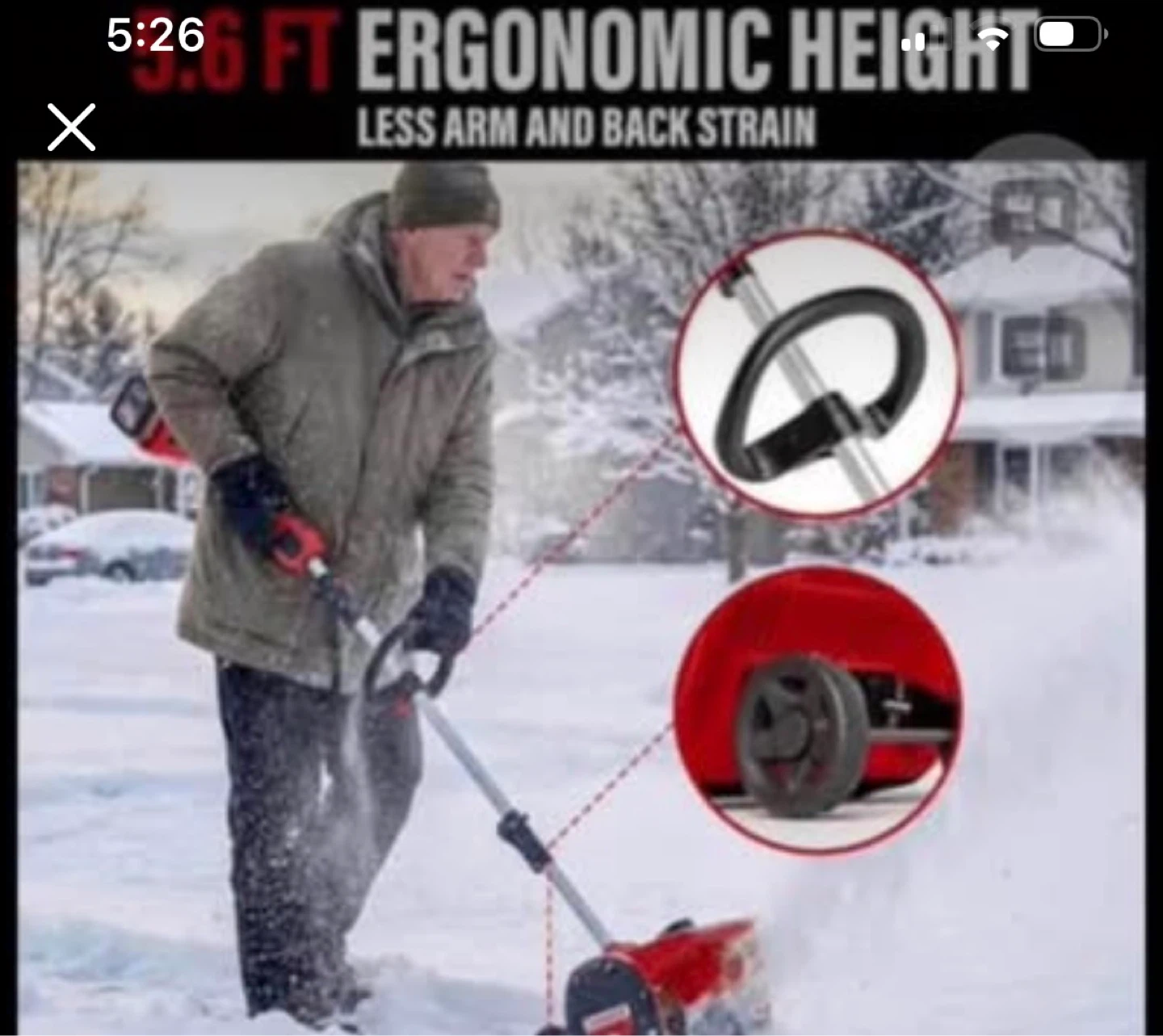 12-Inch Snow Shovel with Wheels (Tool Only) - photo 5
