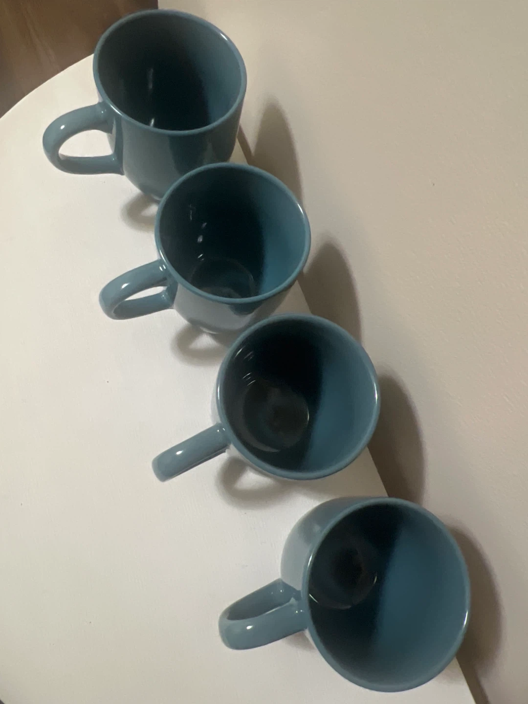 Set of 4 Teal Ceramic Mugs - photo 2