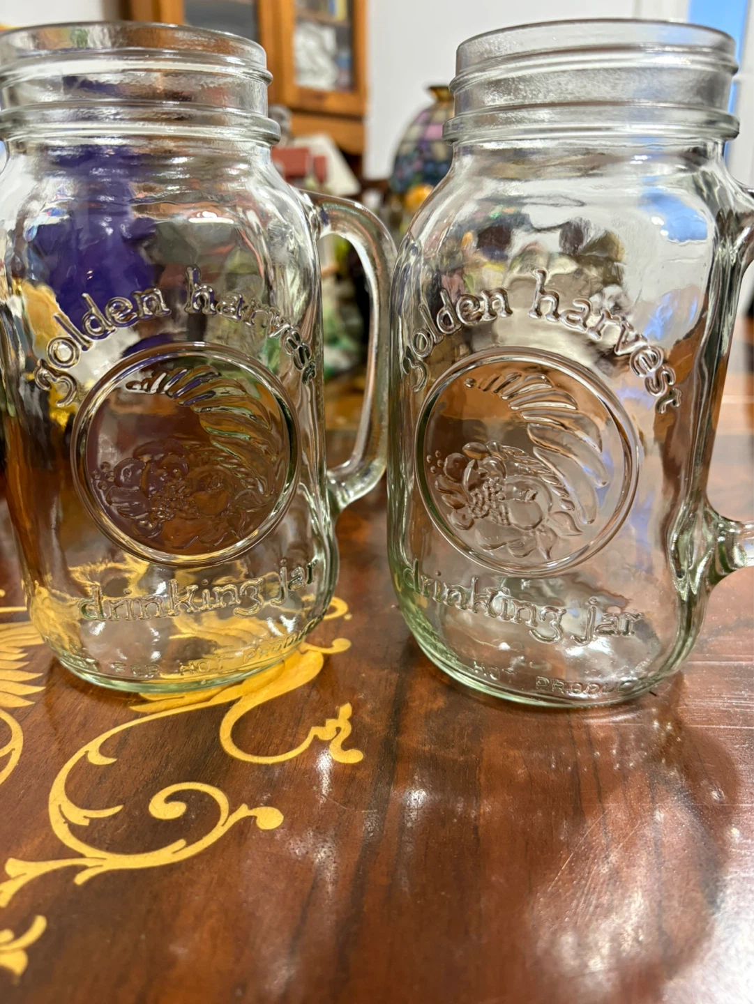 Golden Harvest Drinking Jars