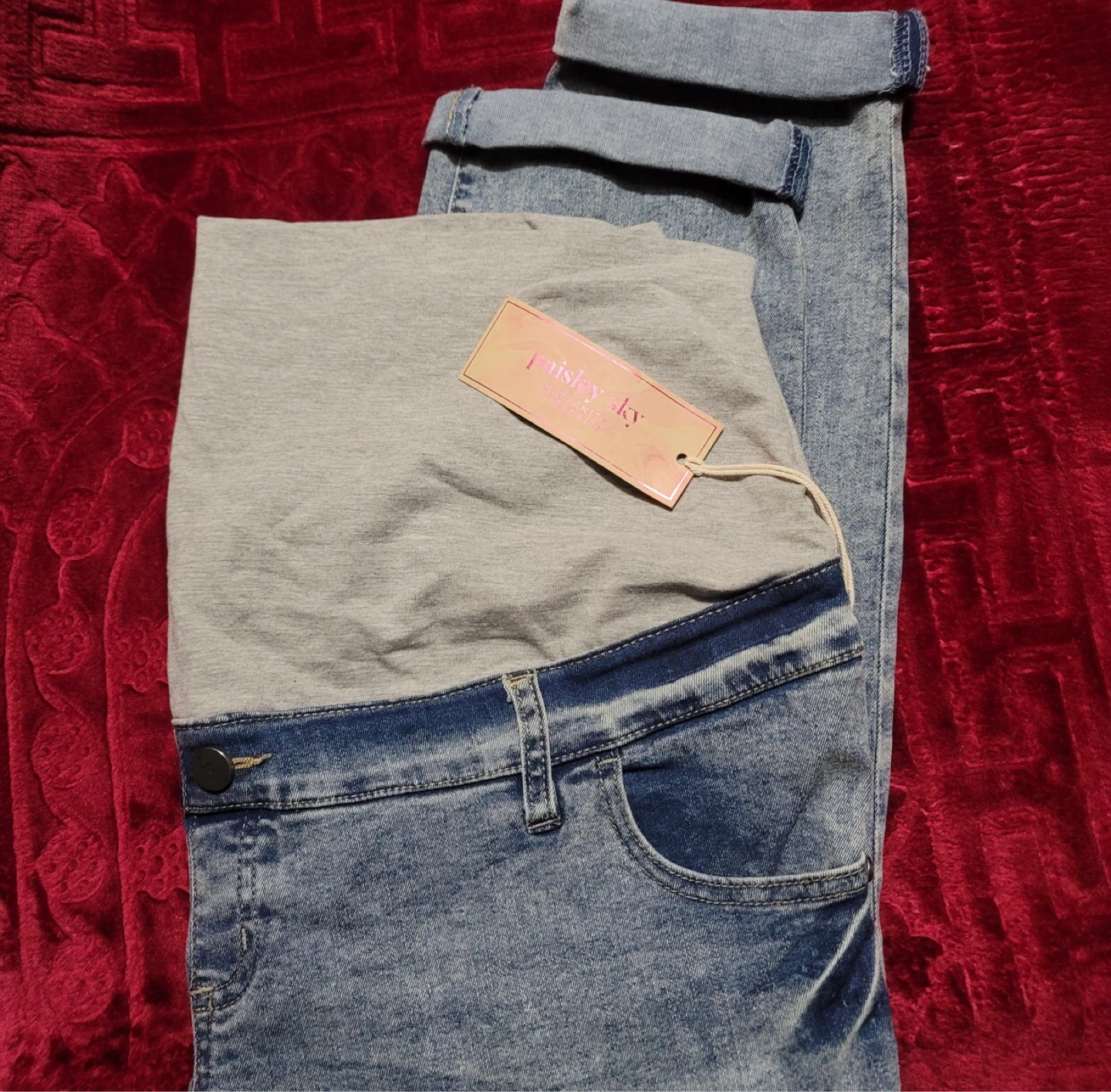 Paisley Sky Maternity Jeans Size 14
