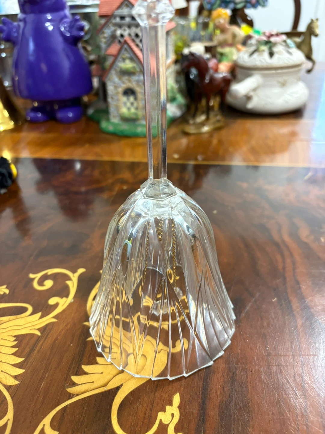 Vintage 8” Waved Crystal Dinner Bell