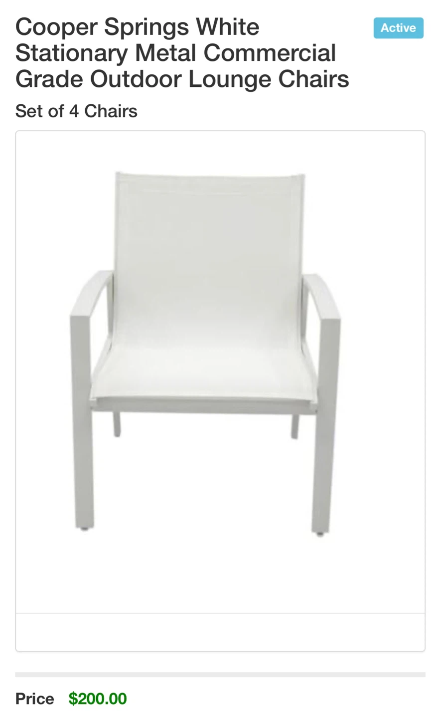 👉 New Patio Chairs Set of 4 – White Outdoor (Commercial)