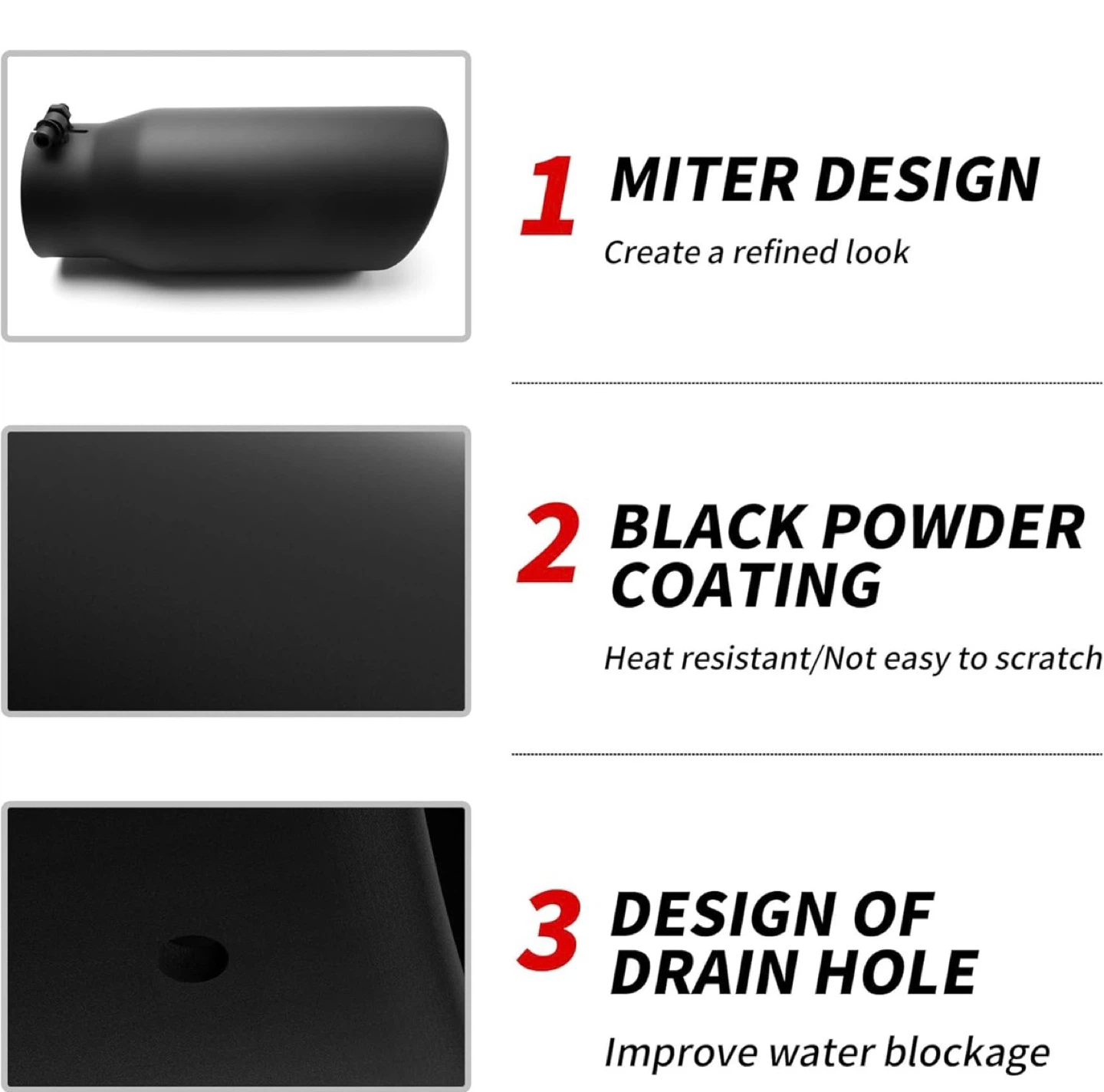 Black Exhaust Tip 4”to5” - photo 5