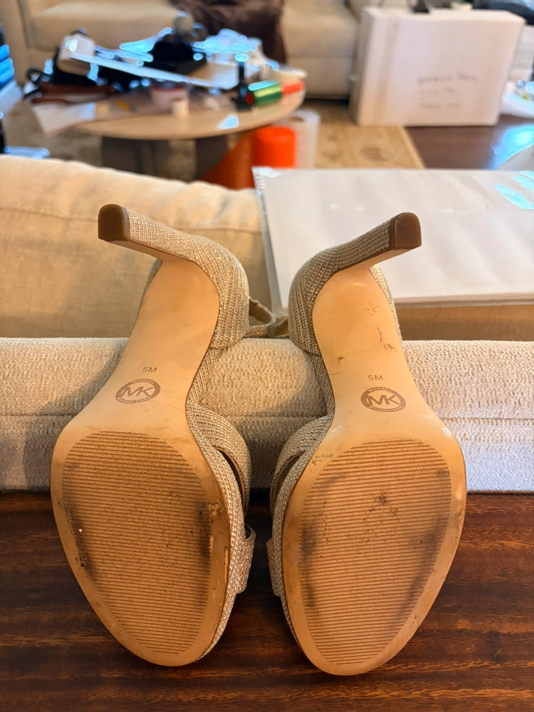 Michael Kors Sparkly Heeled Sandals - Size 5M - photo 5