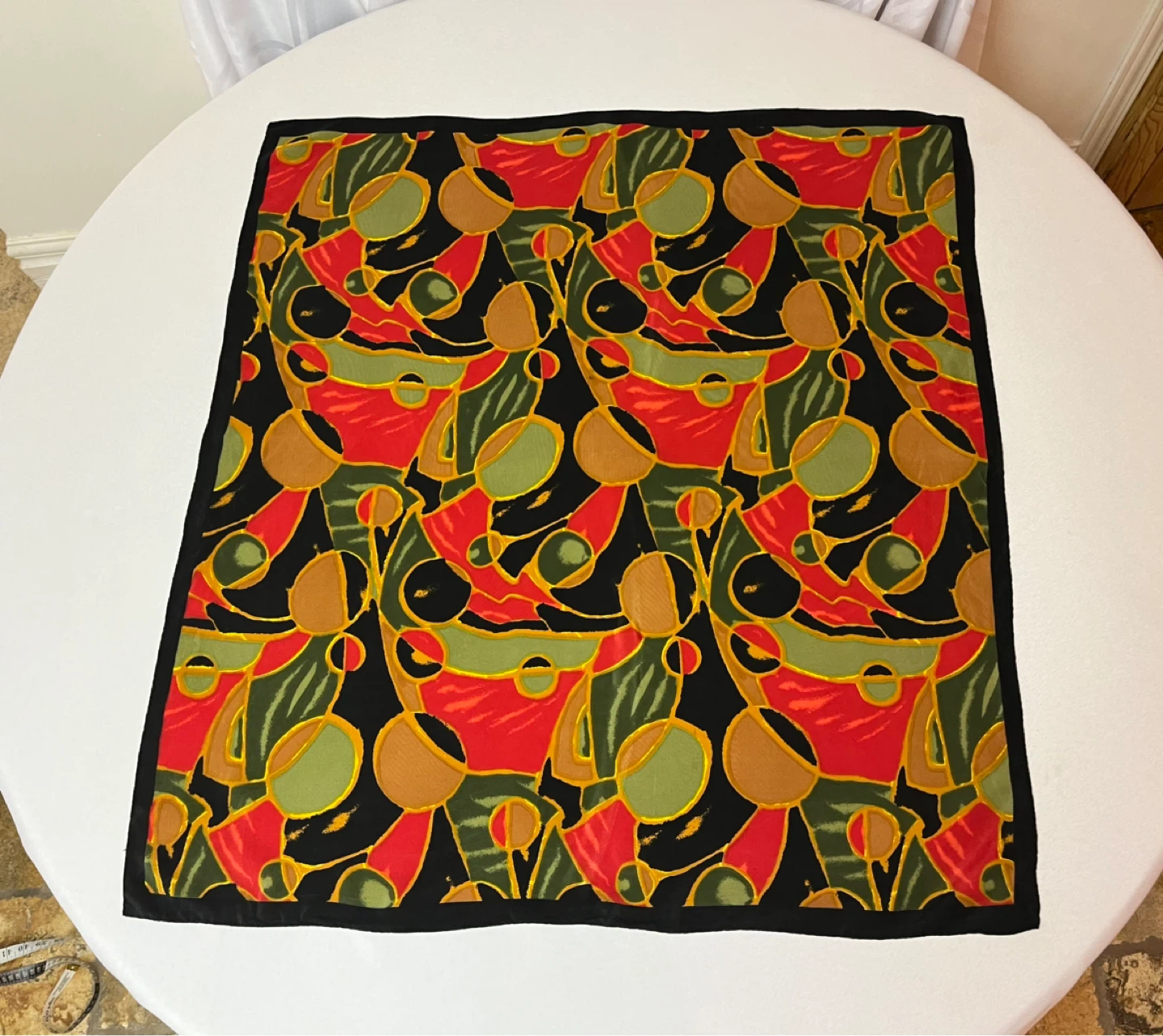 Silk Scarf - Abstract Pattern - 32” x 30”