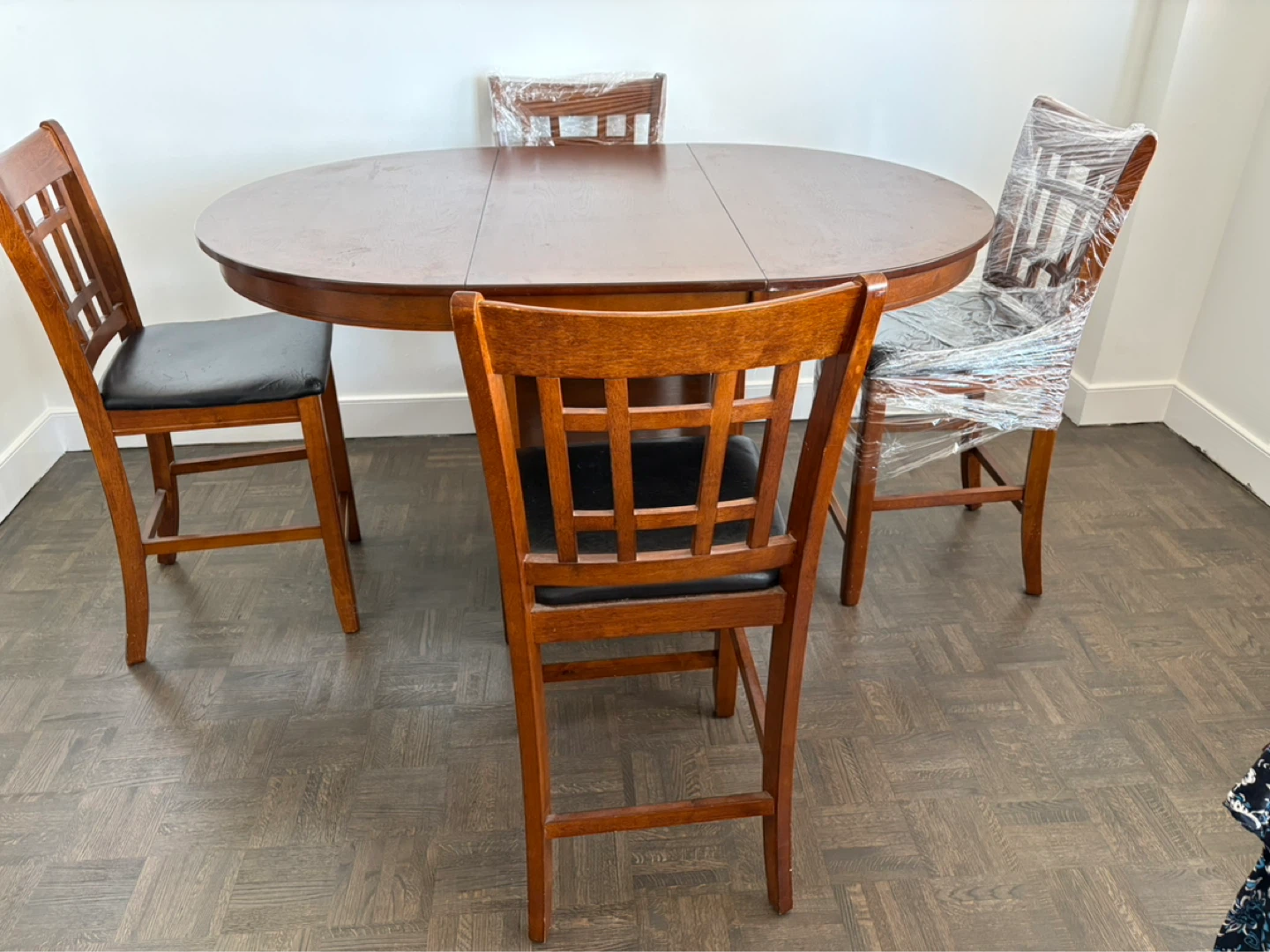 Wooden Counter Height Dining Set with 4 Chairs