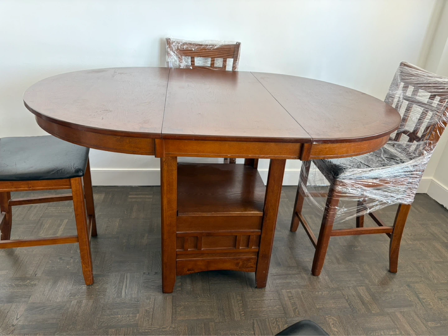 Wooden Counter Height Dining Set with 4 Chairs - photo 2