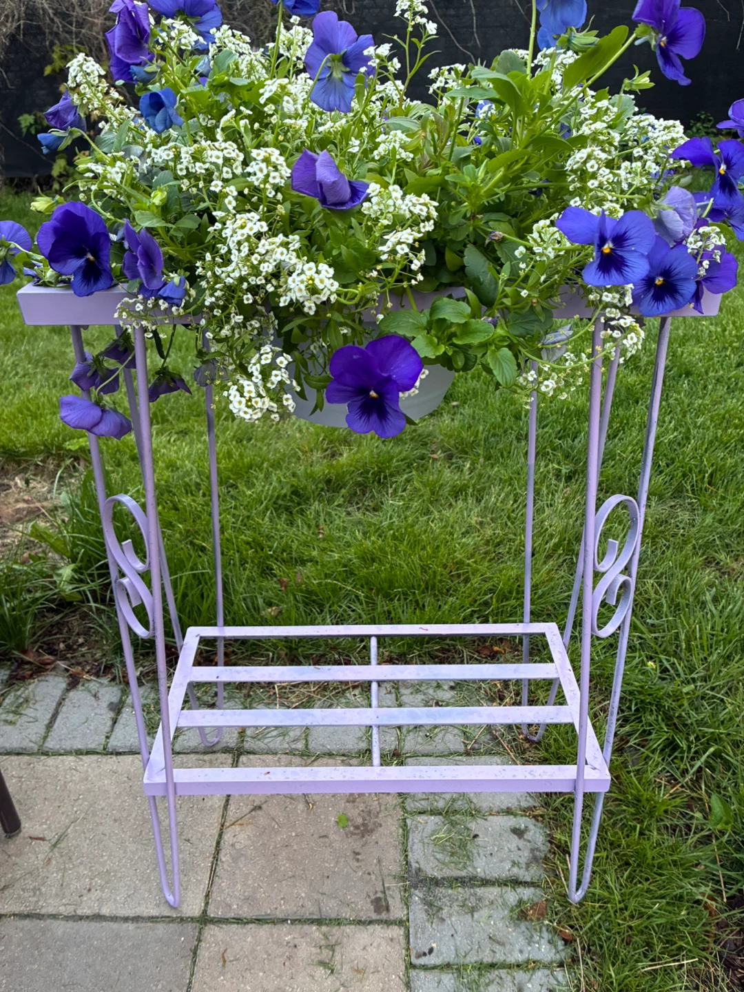 Lavender Metal Plant Stand with Planter - photo 3