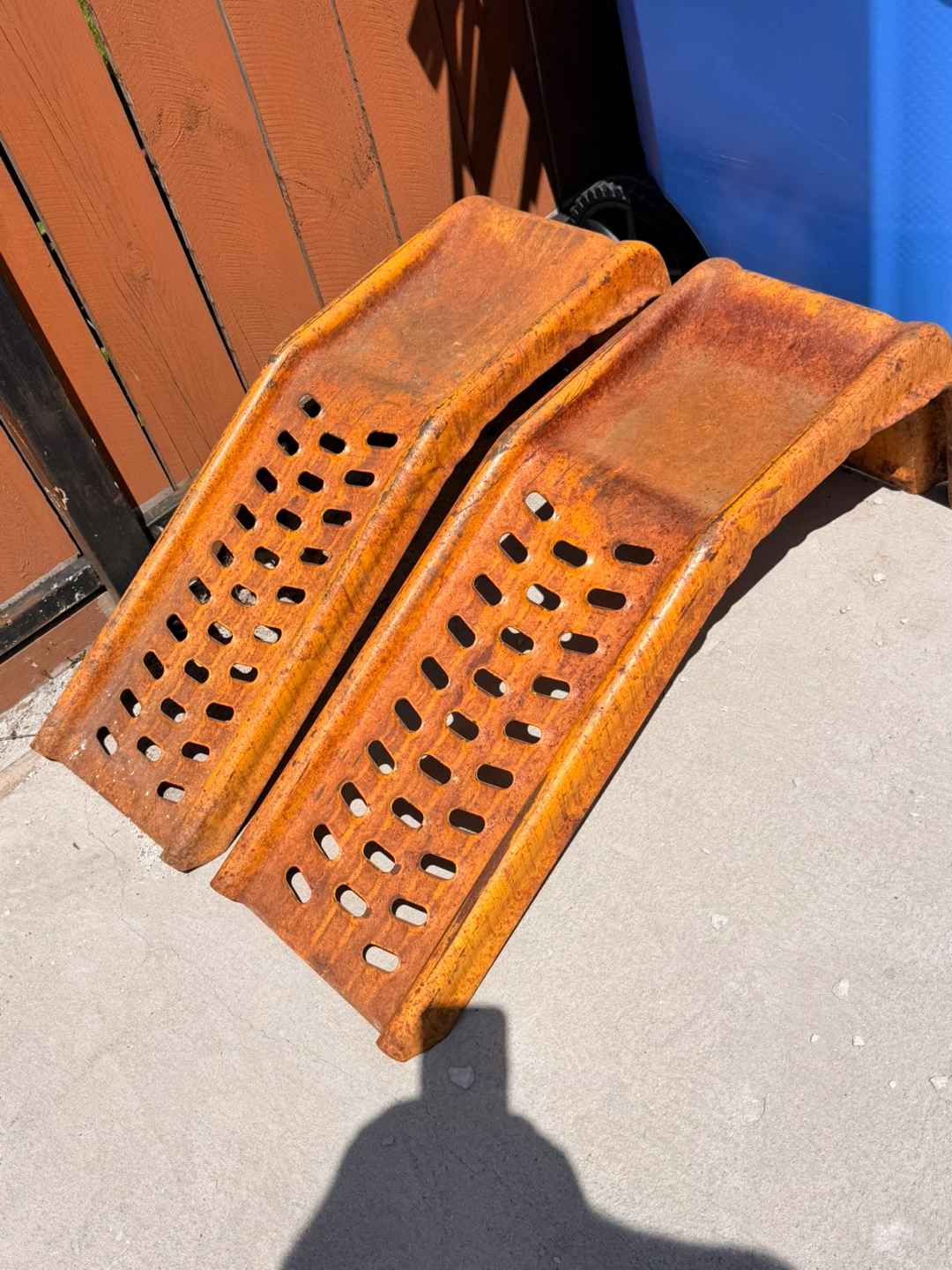 Pair of Orange Metal Ramps