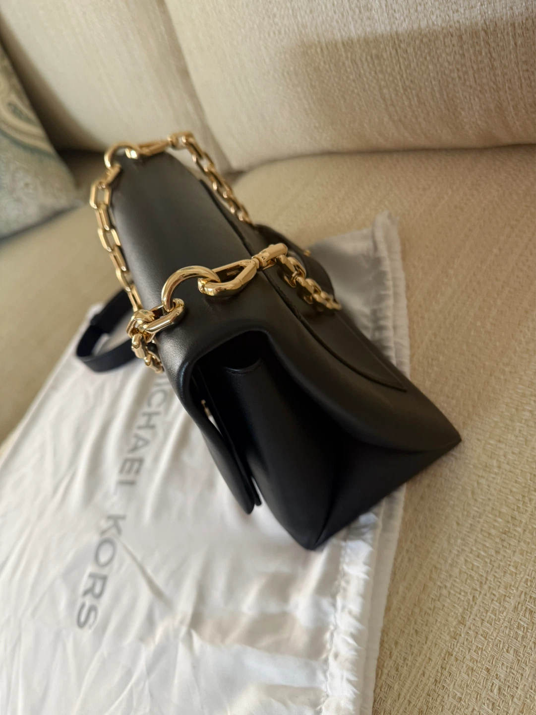 Michael Kors Black Leather Chain Shoulder Bag - photo 3