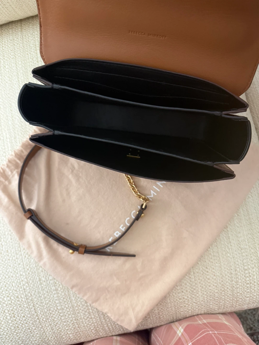Rebecca Minkoff Tan and Black Leather Chain Shoulder Bag - photo 4