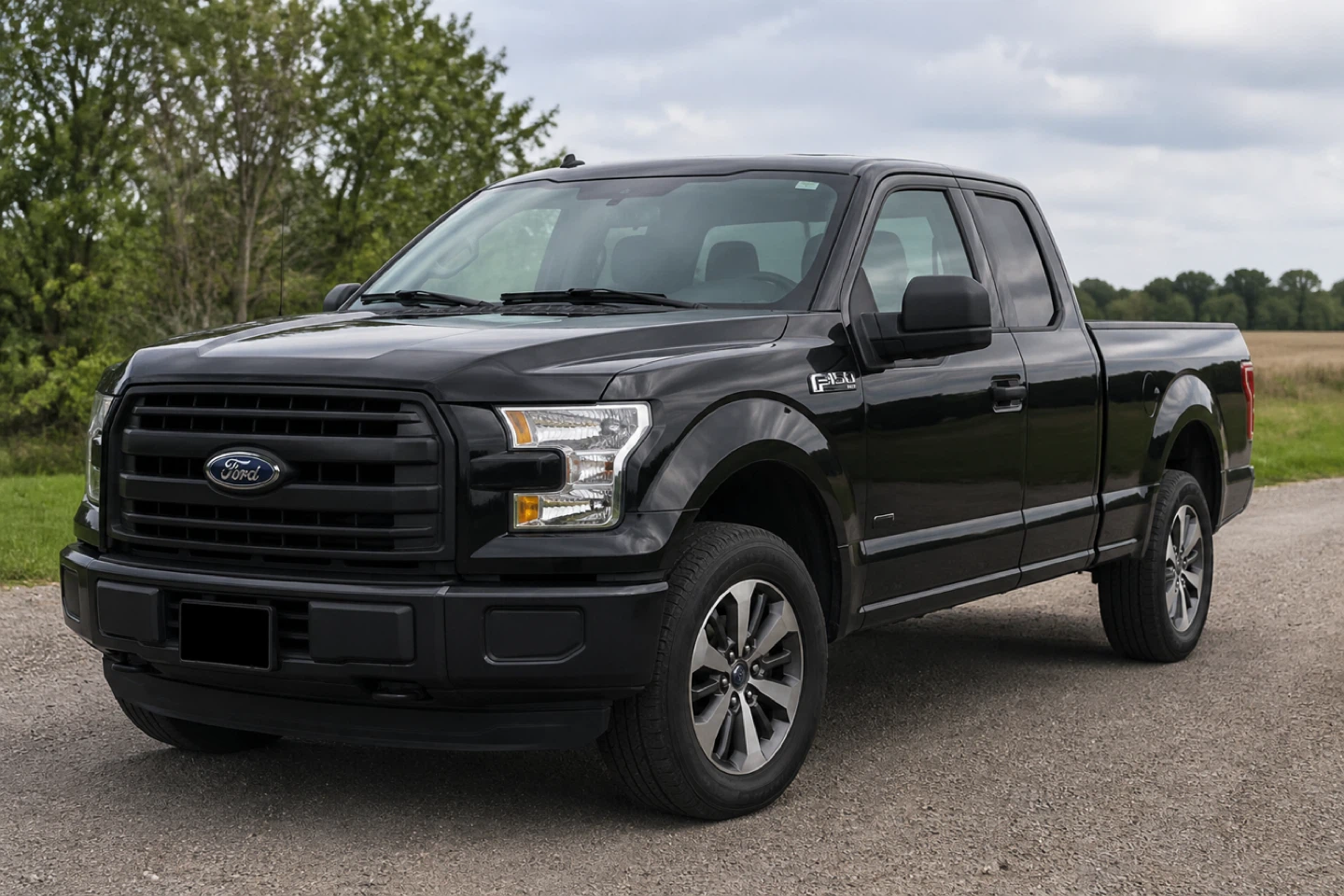 Black Ford F-150 Pickup Truck