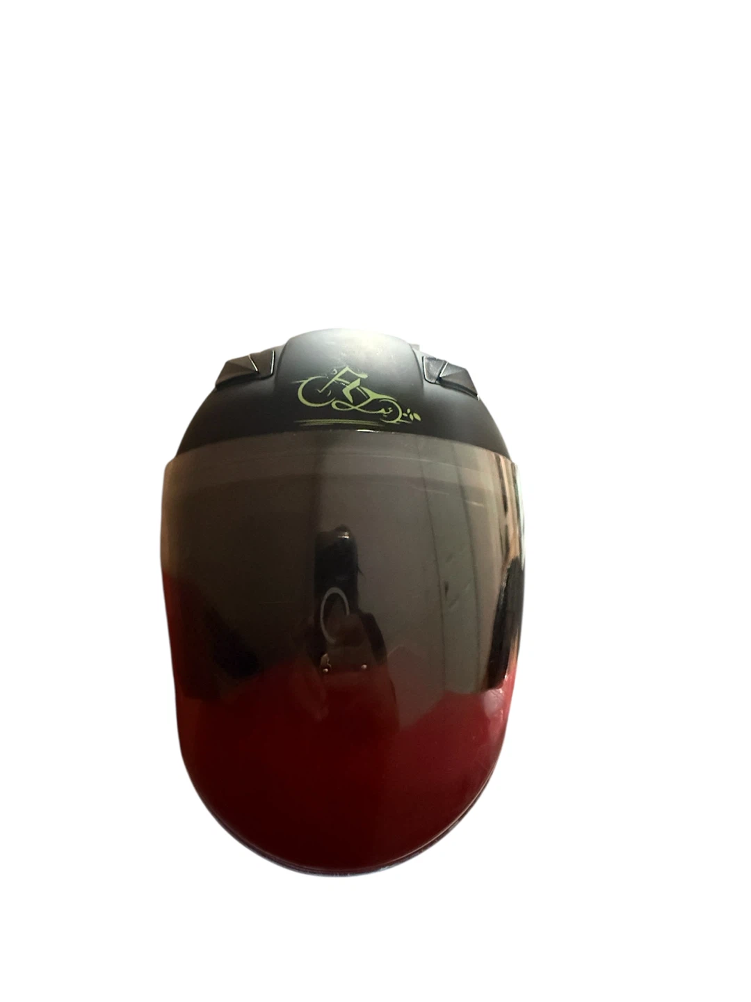 Black Open Face Motorcycle Helmet with Visor - photo 2