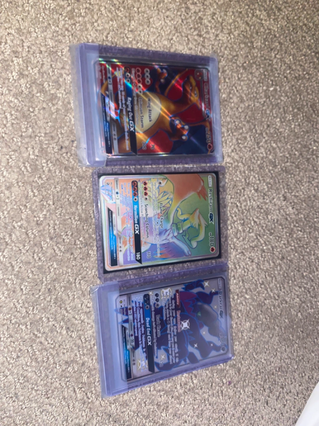 Pokemon TCG Cards - Reshiram GX, Darkrai GX, Charizard GX