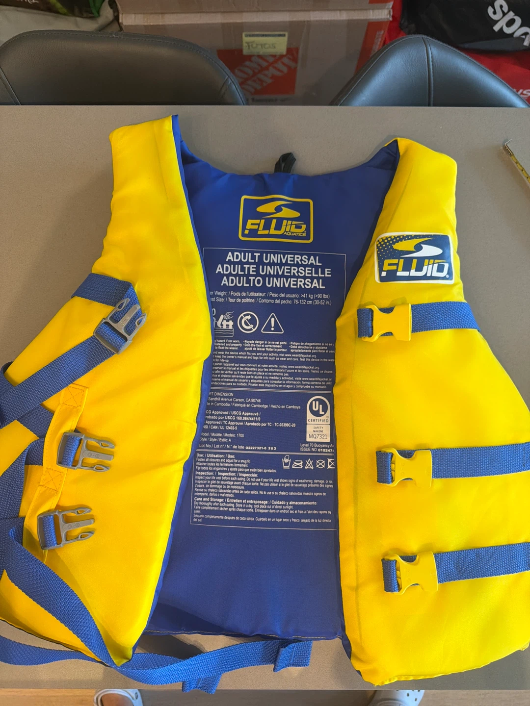 Fluid Aquatics Adult Universal Life Vest