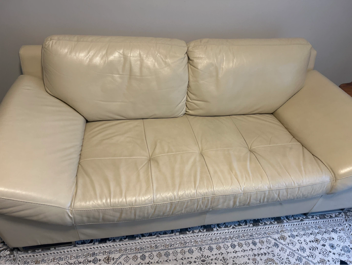 Cream Leather Sofa and love seat