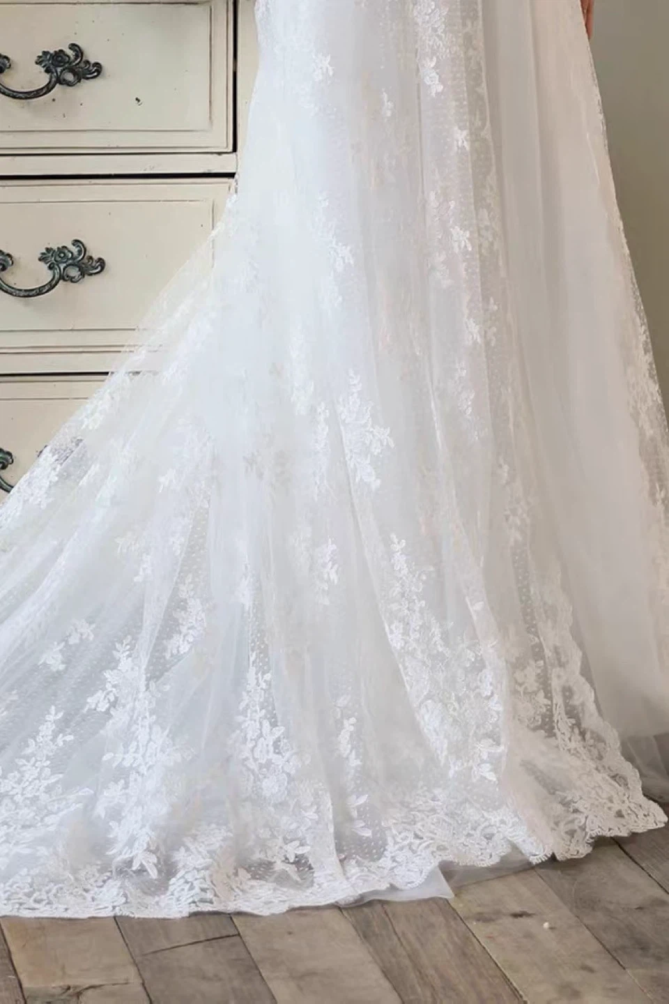 NEW Cocomelody Wedding Dress White Lace Halter Neck - photo 5