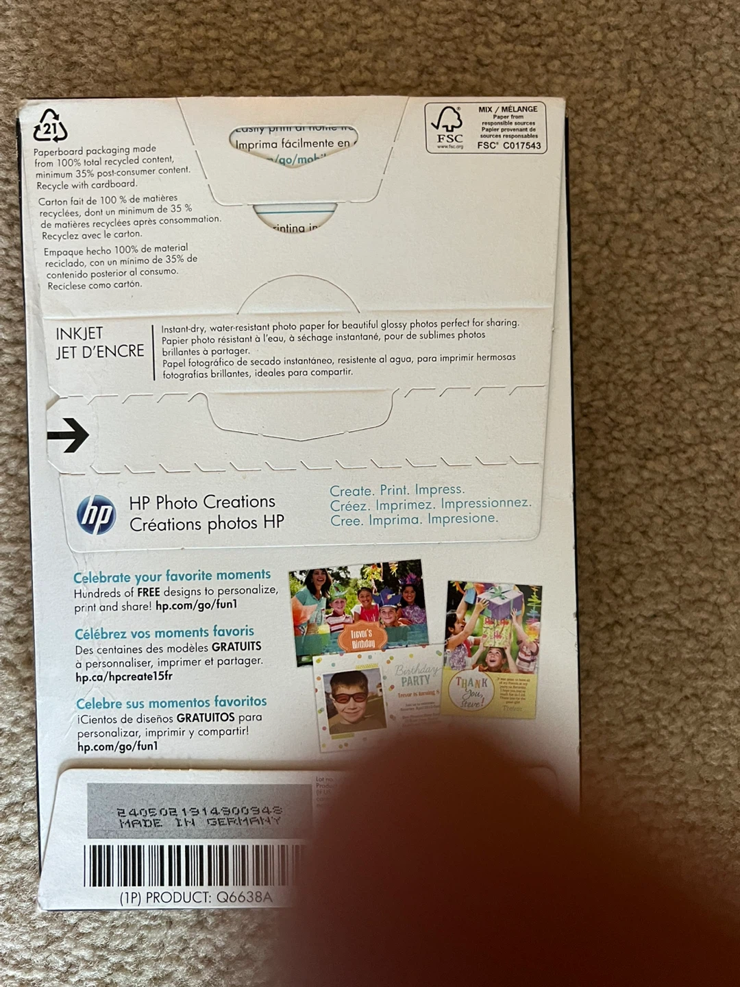 HP Advanced Photo Paper - 100 Sheets Glossy 4x6" - photo 2