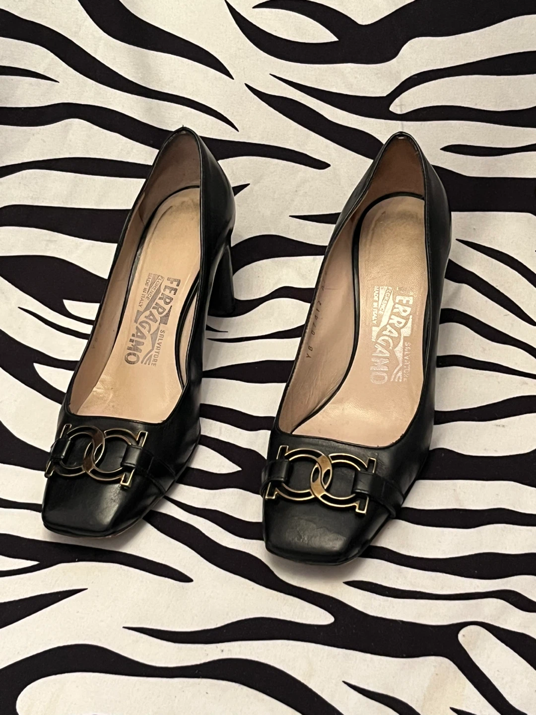 🖤 Salvatore Ferragamo Black Leather Women’s Heels Size 4.5