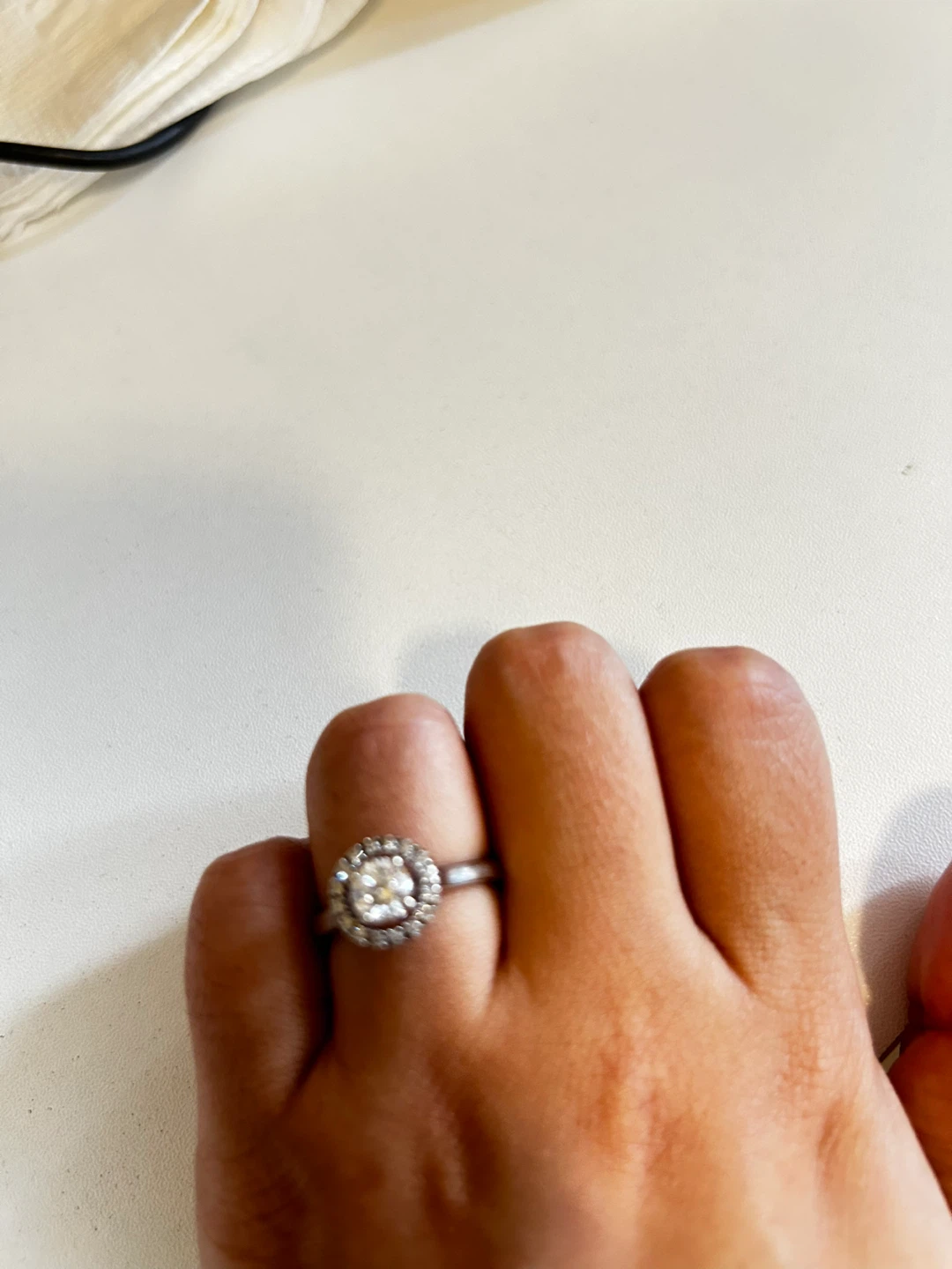 Diamond Halo Engagement Ring - photo 4