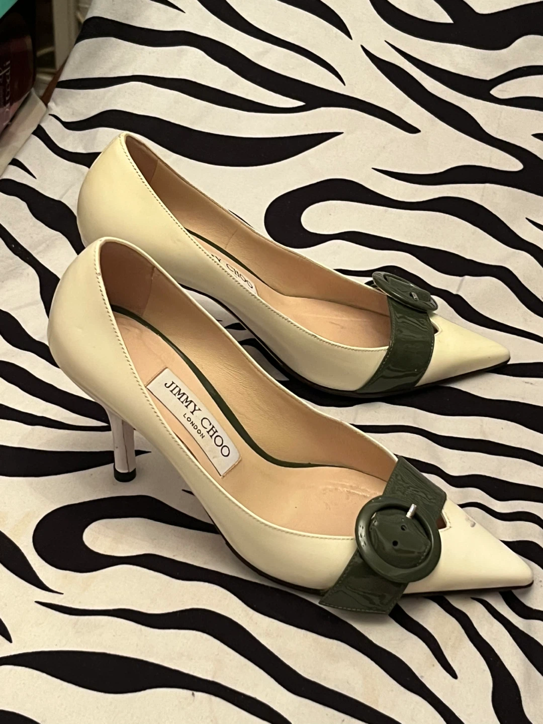 🤍Jimmy  Choo latte colored leather heels Women’s Size 36.5