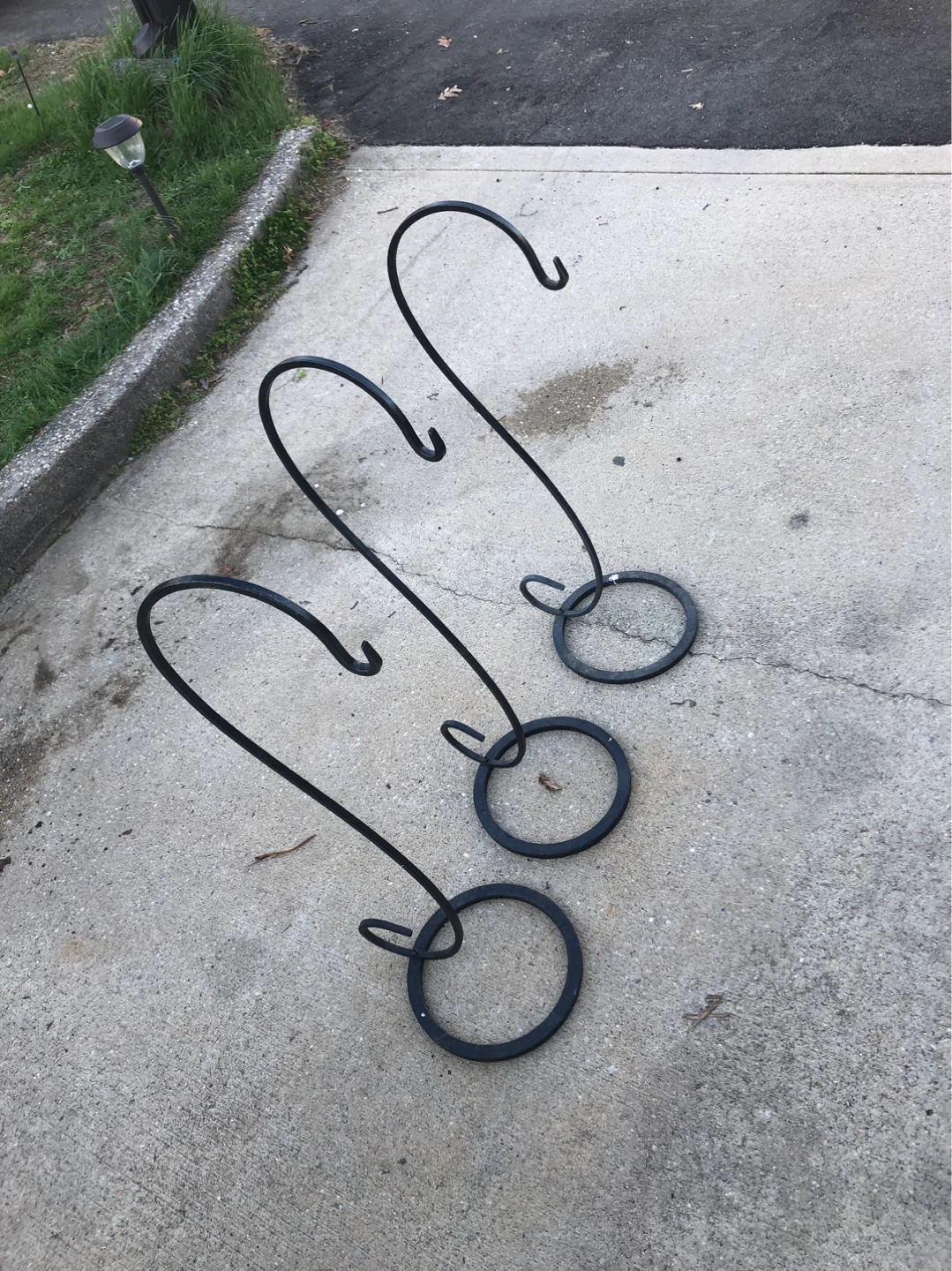 Set of 3 Black Metal Shepherd's Hooks