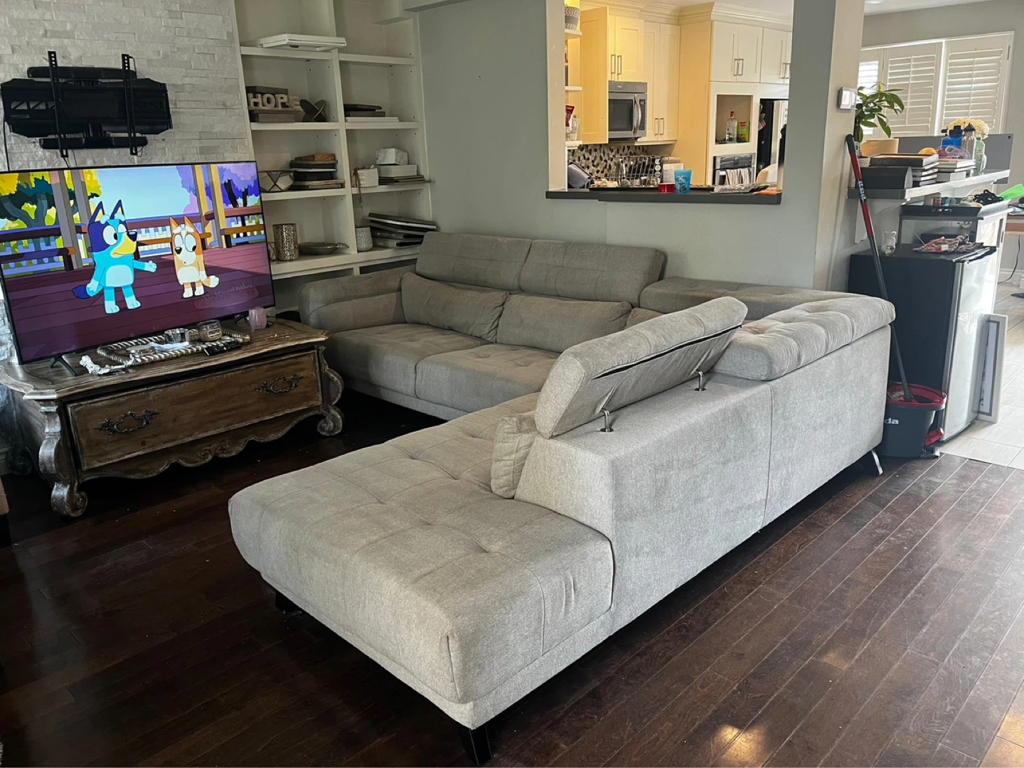MUST GO moving sale Light Grey Sectional Sofa - photo 5