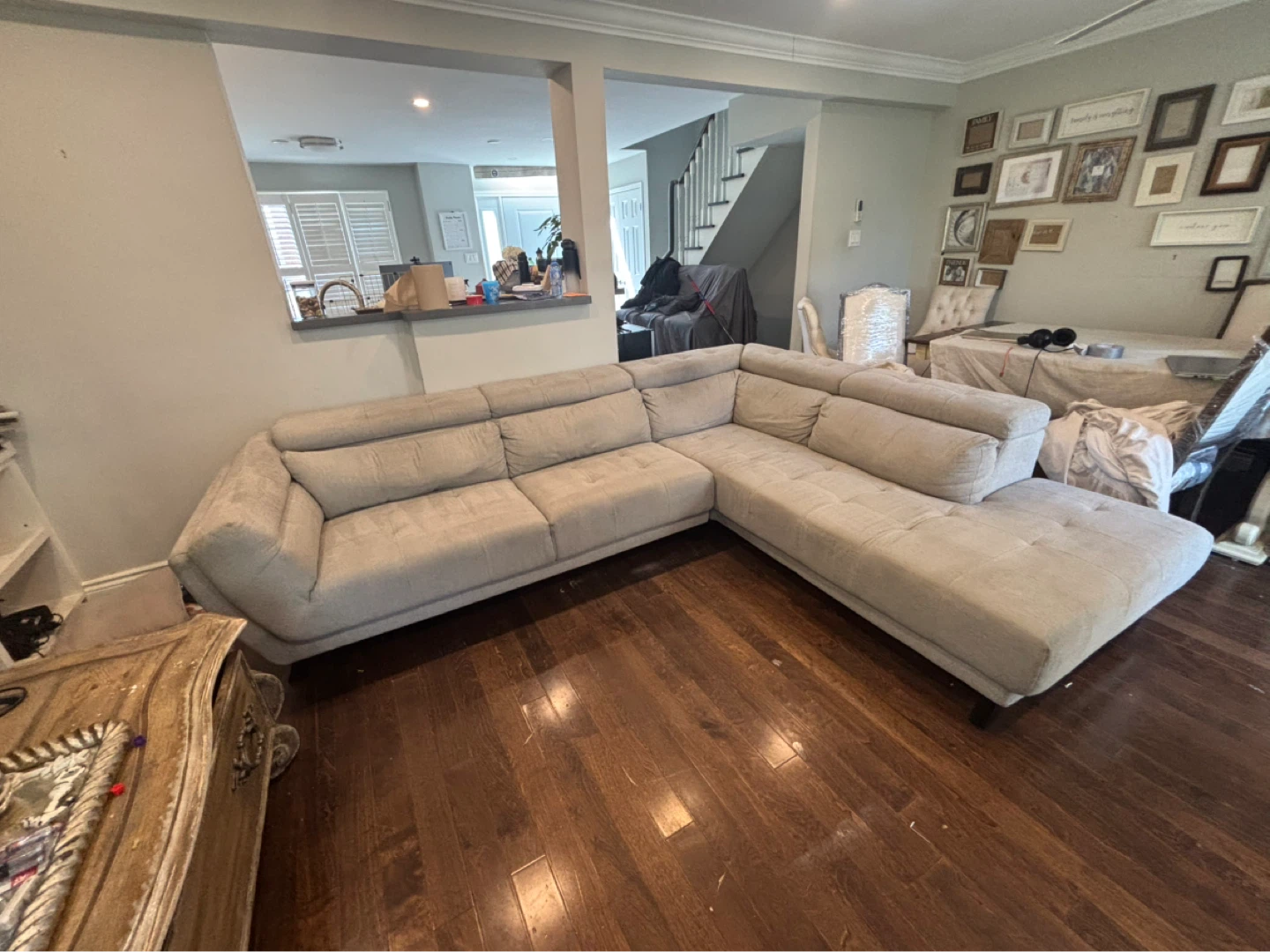 MUST GO moving sale Light Grey Sectional Sofa