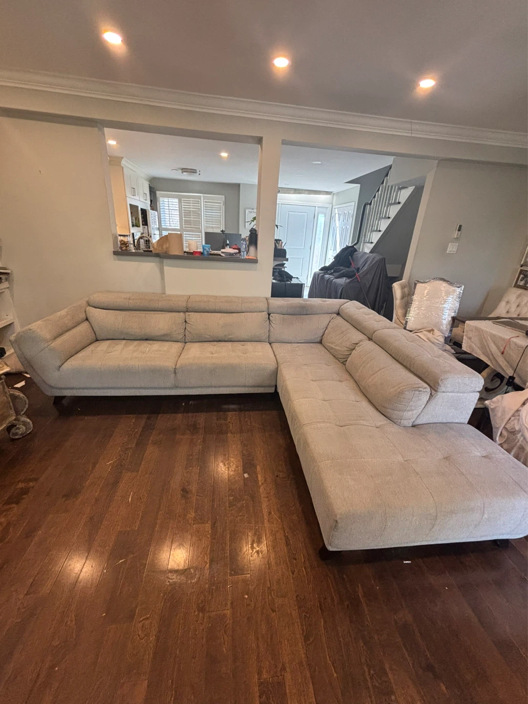 MUST GO moving sale Light Grey Sectional Sofa - photo 2