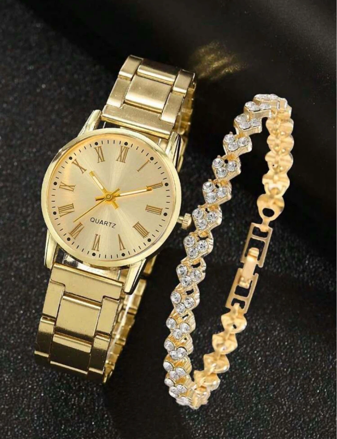 Gold-tone Quartz Watch with Bracelet Set - photo 2