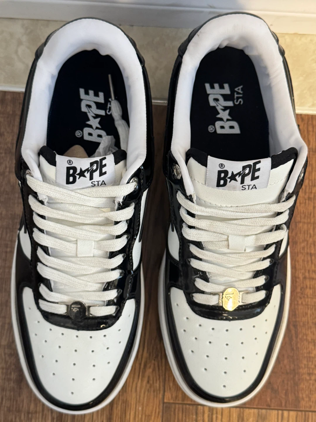 BAPE STA Low Top Sneakers Black White - photo 3