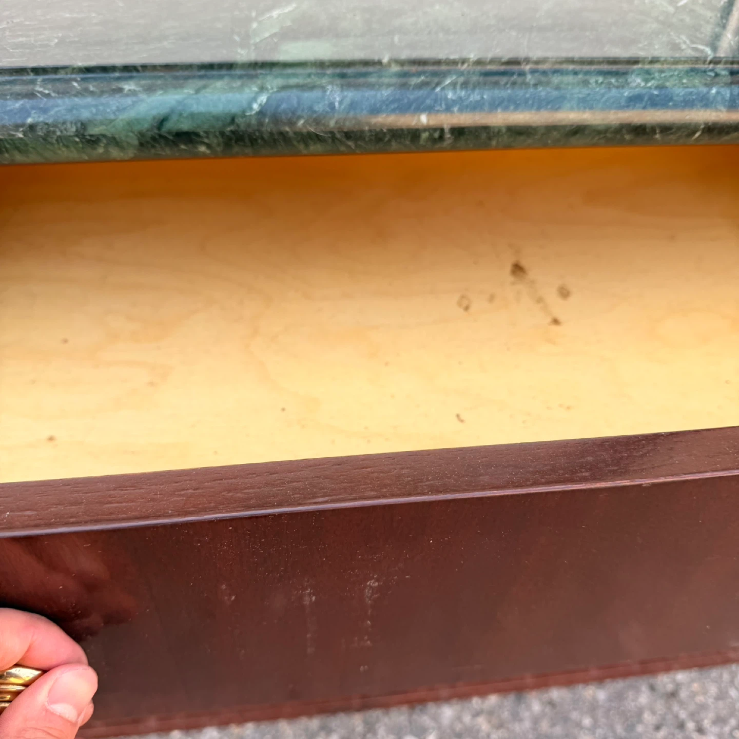 Wooden Sideboard Buffet Cabinet Marble Top - photo 3