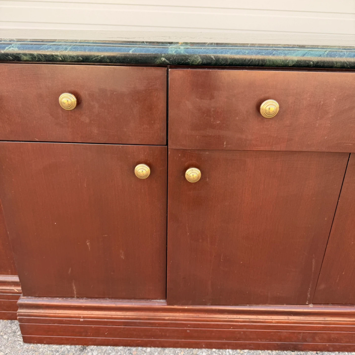 Wooden Sideboard Buffet Cabinet Marble Top - photo 4